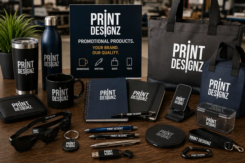 Coordinated display of branded promotional merchandise